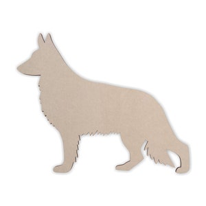 Wooden Dog Wall Art Silhouette Cutout - German Shepherd - Gift for Pet Lover - Unfinished and Available 2 to 42 Inches