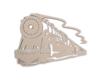 Wooden Shape Vintage Polar Express Train, Wooden Cutout, Wall Art, Home Decor, Wall Hanging, Unfinished and Available in Many Sizes