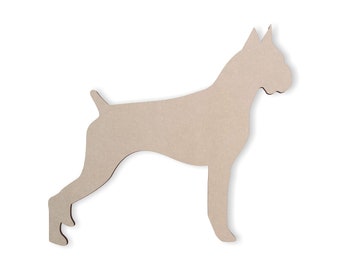 Wooden Boxer Dog - Boxer Dog Cutout, Boxer Dog Wall Art, Home Decor, Wall Hanging, Unfinished and Available in Many Sizes