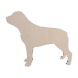 Wooden Dog Wall Art Silhouette Cutout - Rottweiler - Gift for Pet Lover - Unfinished and Available 2 to 42 Inches