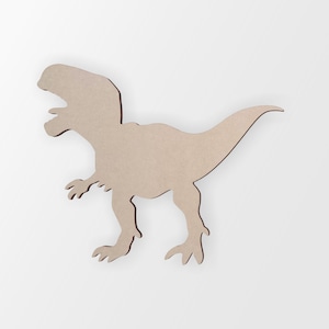 T-Rex Dinosaur Silhouette Wall Art , Unfinished and Available in Many Sizes Wide