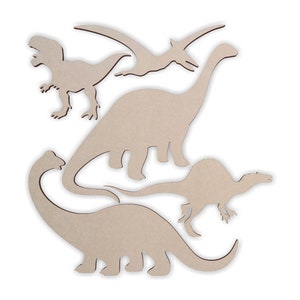 Wooden Dinosaur Group (5 Dinosaurs) - Cutout, Home Decor, Unfinished and Available from 12 to 42 Inches