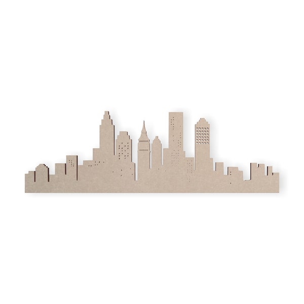 Wooden Shape City Skyline, Wooden Cutout, Wall Art, Home Decor,, Wall Hanging, Unfinished Ready to Paint