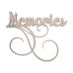 MEMORIES Wall Decor Word - Cutout, Home Decor, Unfinished and Available in Many Sizes