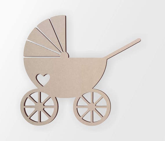 Baby Carriage With Heart Wooden Cutout Wall Art Wall Decor - Etsy