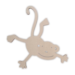 Wooden Shape Monkey Nursery Decor - Wooden  Cutout, Wall Art, Home Decor, Wall Hanging, Unfinished and Available in Many Sizes