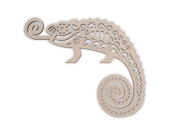 Wooden Shape Tribal Gecko, Wooden Cutout, Wall Art, Home Decor, Wall Hanging, Unfinished and Available in Many Sizes