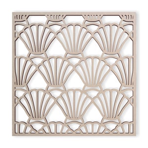 Wood Sea Shell Beach Theme Lattice - Mandala Wall Art for Home Decor, Wall Panels, Overlays, Trellis, Privacy Screens & Yard Decor