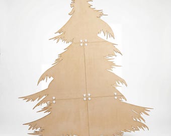 Large Wooden Christmas Tree Silhouette Outdoor Yard Decor 80" x 48" Easy Assembly