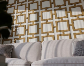 Custom Flower Wood 3D Wall Lattice Panels Wall and Ceiling Decor, Paintable