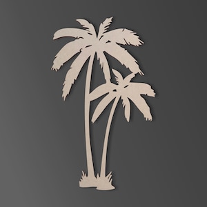 Wooden Shape Palm Tree Flourish Decor, Wooden Cutout, Home Decor, Wall Hanging, Unfinished Ready to Paint image 2