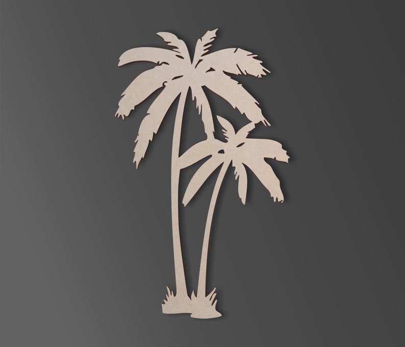 Wooden Shape Palm Tree Flourish Decor, Wooden Cutout, Home Decor, Wall Hanging, Unfinished Ready to Paint image 2