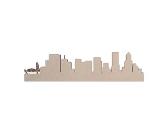 Wooden Portland Oregon Skyline: Unfinished Wall Art