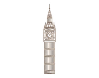 Wooden Big Ben Clock Tower Cutout: London Landmark Wall Art