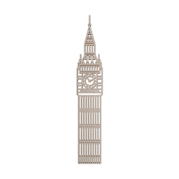 Wooden Shape Big Ben Clock Tower, Wooden Landmark Cutout, Wall Art, Home Decor, Wall Hanging, Unfinished Ready to Paint