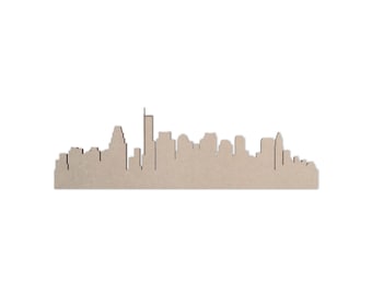 Wooden Boston Skyline: Unfinished City Silhouette Wall Art