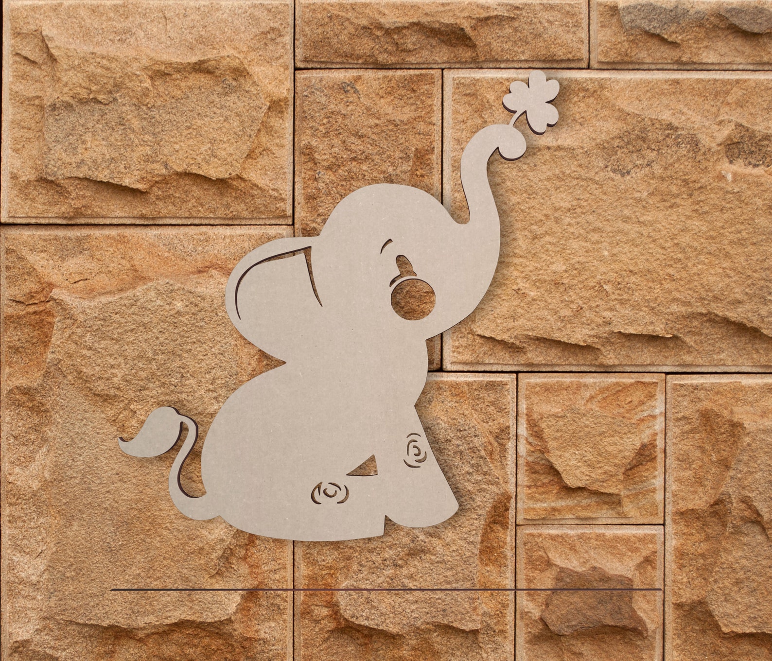 Wooden Shape Elephant With Clover Wooden Cutout Wall Art - Etsy