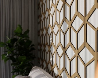 Pueblo Wood 3D Wall Lattice Panels Wall and Ceiling Decor, Paintable