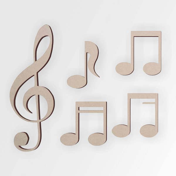 Wooden Music Cutout (5 Pack) | Musician Gift Ideas | Musical Notes | Cutout, Home Decor, Unfinished and Available from 12 to 42 Inches