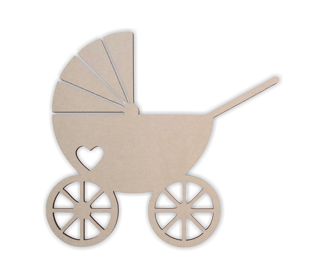 Baby Carriage With Heart Wooden Cutout- Wall Art, Wall Decor, Home ...