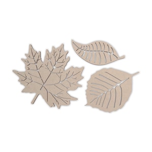 Hölzerne Blatt Ausschnitte: Unfertige MDF Handwerk Dekor (3er Set)