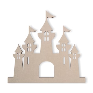 Wooden Shape Princess Castle, Wooden Cutout, Wall Art, Home Decor, Wall Hanging, Unfinished and Available in Many Sizes