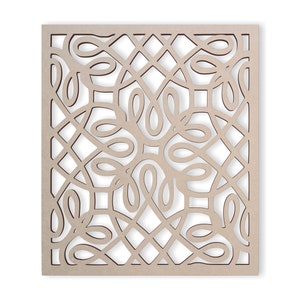 Wood Floral Scroll Lattice Fretwork Panel - Mandala Wall Art for Home Decor, Wall Panels, Overlays, Trellis, Privacy Screens & Yard Decor