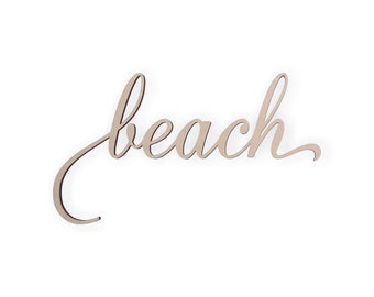 Wall Decor Word Cutout "Beach" - Cutout, Home Decor, Unfinished and Available in Many Sizes