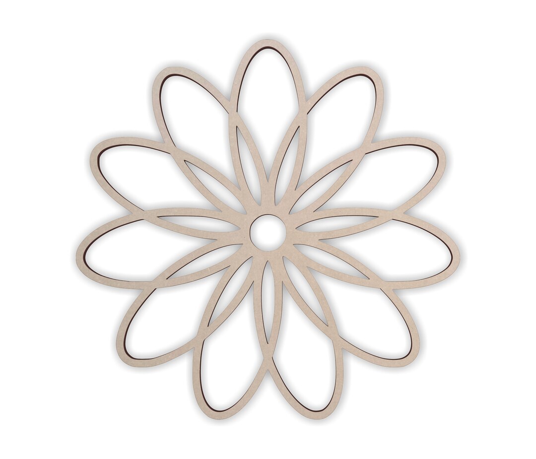 Wooden Decorative Flower, Wooden Cutout, Wall Art, Home Decor, Wall