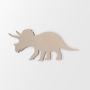 Triceratops Silhouette Wall Art , Unfinished and Available in Many Sizes Wide