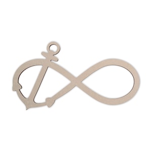 Wooden Sign &quot;Infinity Anchor&quot;- Wooden Cutout, Wall Art, Home Decor, Wall Hanging, Unfinished and Available in Many Sizes