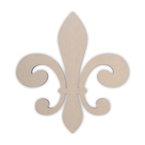 Wooden Symbol Fleur De Lis   - Wooden Cutout, Wall Art, Home Decor, Wall Hanging, Unfinished and Available in Many Sizes