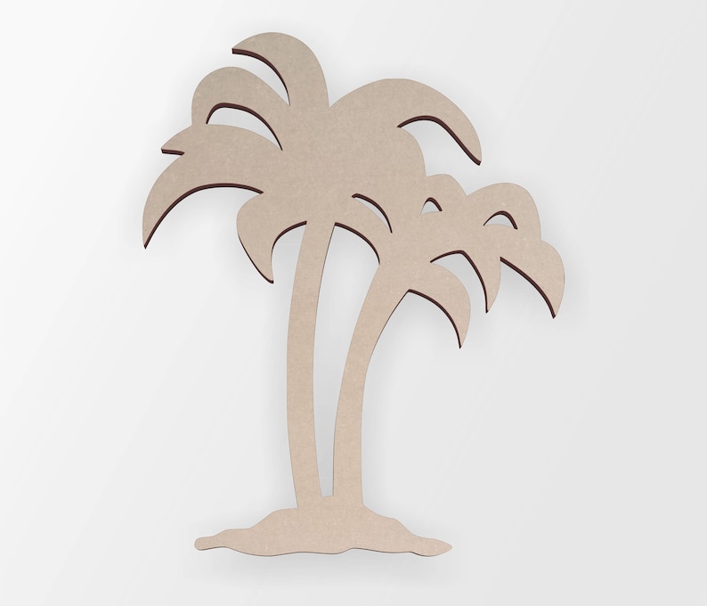 Wooden Palm Tree Shape Wooden Cut Out Wall Art Home Decor Etsy