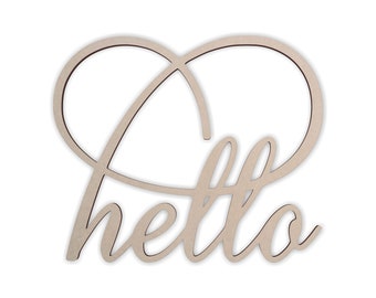 Wall Decor Word Cutout "hello" - Cutout, Home Decor, Unfinished and Available in Many Sizes