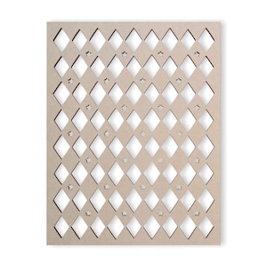 Wood Diamond Checker Fretwork Panel - Mandala Wall Art for Home Decor, Wall Panels, Overlays, Trellis, Privacy Screens & Yard Decor