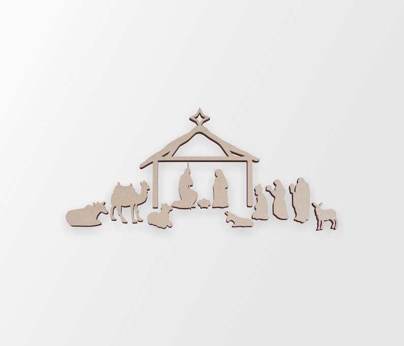 Wooden Nativity Scene Cutout Home Decor Unfinished and Etsy