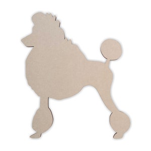 Wooden Dog Wall Art Silhouette Cutout - Poodle - Gift for Pet Lover - Unfinished and Available 2 to 42 Inches