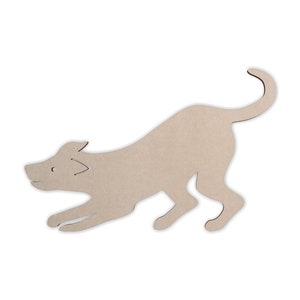 Dog Playing - Wooden shape, Wooden  Cutout, Wall Art, Home Decor, Wall Hanging, Unfinished and Available in Many Sizes