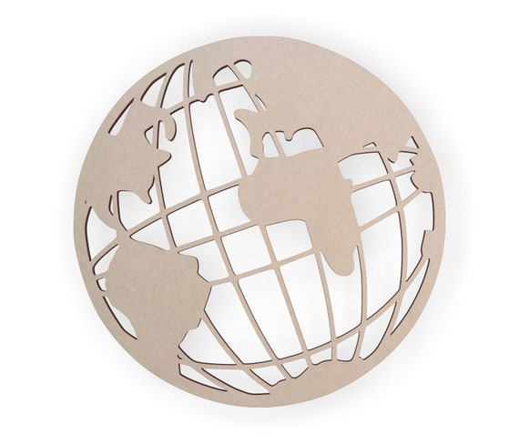 Globo a forma di legno Ritaglio in legno Arte murale | Etsy Italia