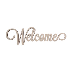"Wandkunst ""Welcome"" - Ausschnitt, Wohnkultur, unvollendet und in vielen Größen erhältlich."