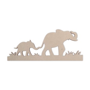 Wooden Shape Safari Elephant Decor, Wooden Cutout, Wall Art, Home Decor, Wall Hanging, Unfinished and Available in Many Sizes
