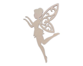 Dancing Fairy Wooden Cutout, Cutout, Wall Art, Home Decor, Wall Hanging, Unfinished and Available in Many Sizes