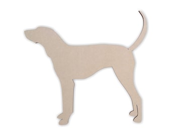 Wooden Dog Wall Art Silhouette Cutout - Treeing Walker Coonhound - Gift for Pet Lover - Unfinished and Available 2 to 42 Inches