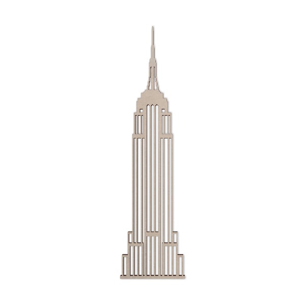 Wooden Shape Empire State Building, Wooden Landmark Cutout, Wall Art, Home Decor, Wall Hanging, Unfinished Ready to Paint