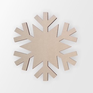 Wooden Snowflake With Squared Ends- Cutout, Home Decor, Unfinished and Available in Many Sizes