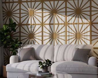 Custom Flower Wood 3D Wall Lattice Panels Wall and Ceiling Decor, Paintable