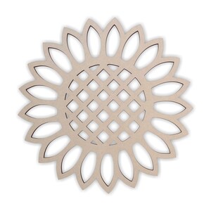 Wooden Shape Sunflower  - Flower  Cutout, Flower Wall Art, Home Decor, Wall Hanging, Unfinished and Available in Many Sizes