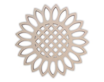 Wooden Shape Sunflower  - Flower  Cutout, Flower Wall Art, Home Decor, Wall Hanging, Unfinished and Available in Many Sizes