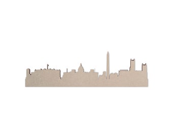 Wooden Washington D.C. Skyline: Laser Cut City Silhouette Wall Art
