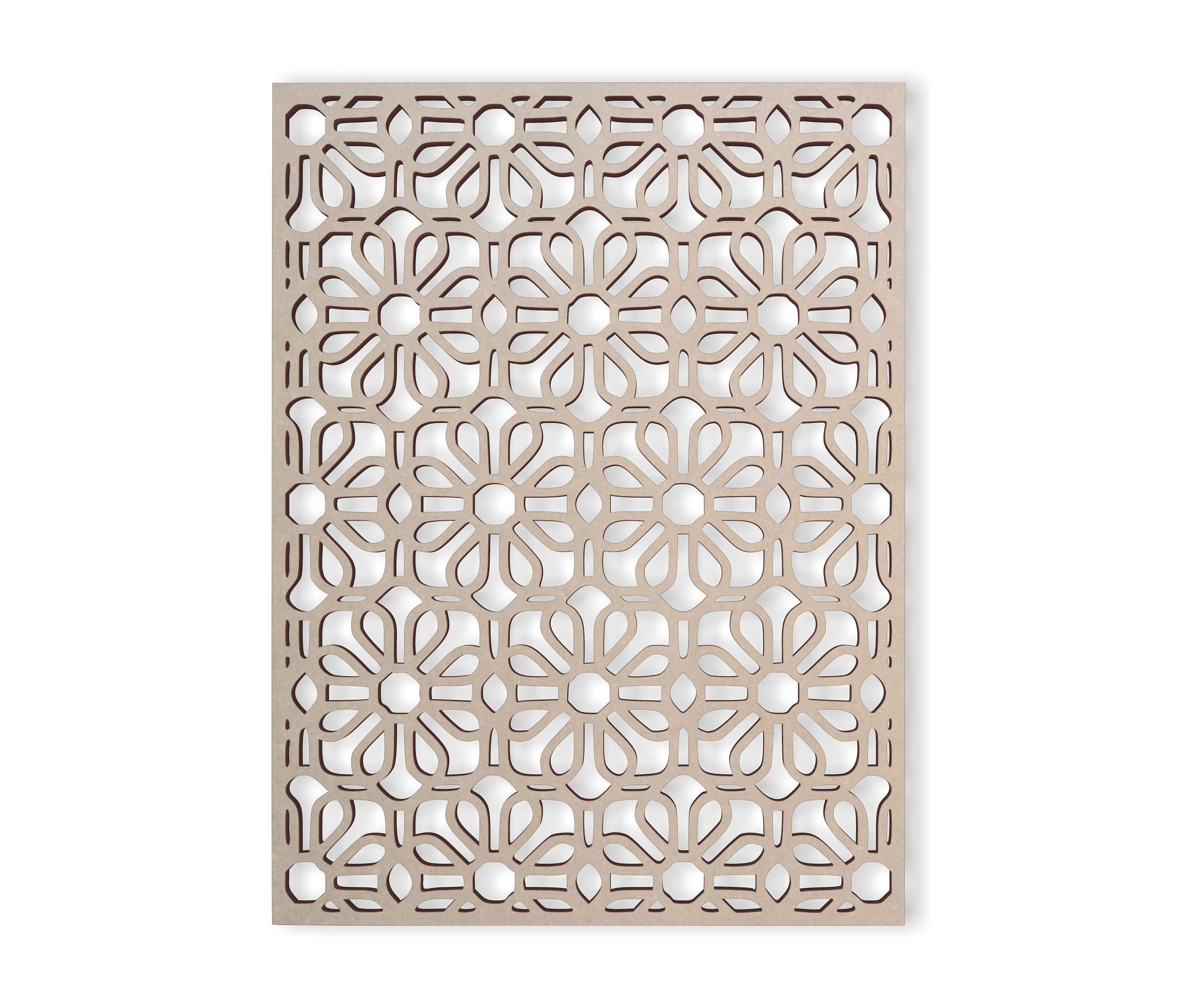 Wood Flower Lattice Design - Mandala Wall Art for Home Decor, Overlays, Wall Panels, Trellis, Privacy Screens & Yard Decor